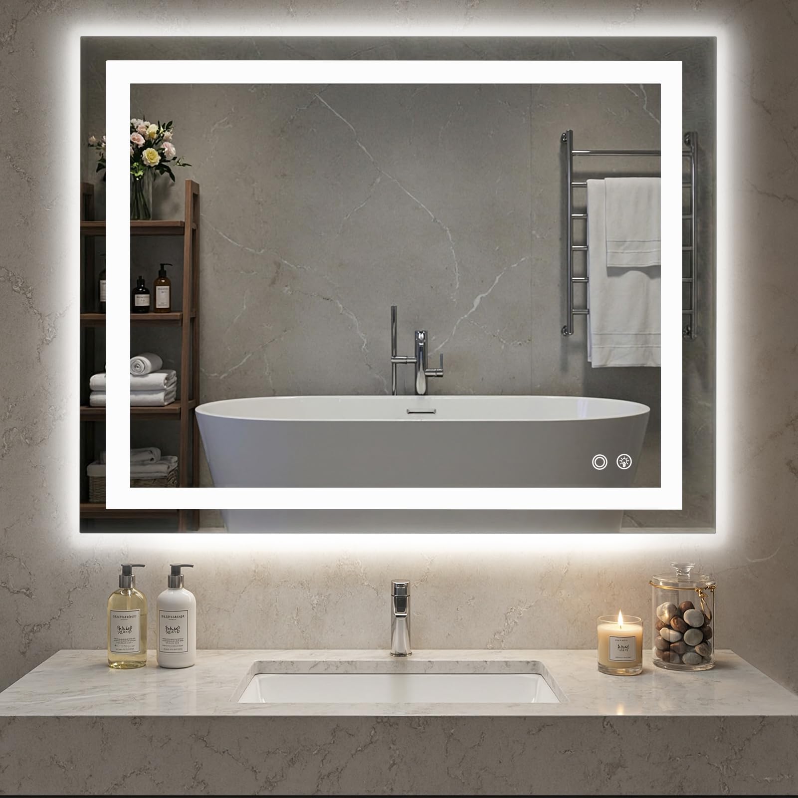 NEWBULIG Smart Anti-Fog Mirror front light for precise grooming and clear reflection