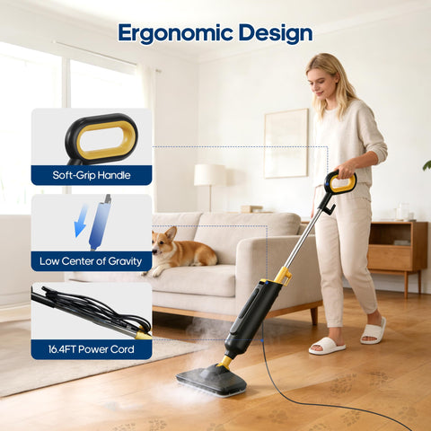 NEWBULIG steam mop measuring cup aids easy refills.