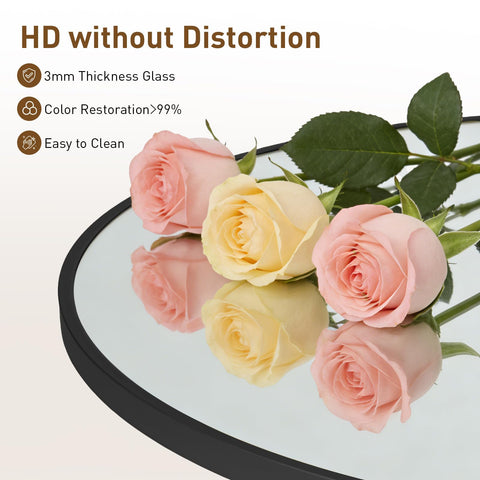 NEWBULIG vanity-ready 30-inch round mirror for daily routines