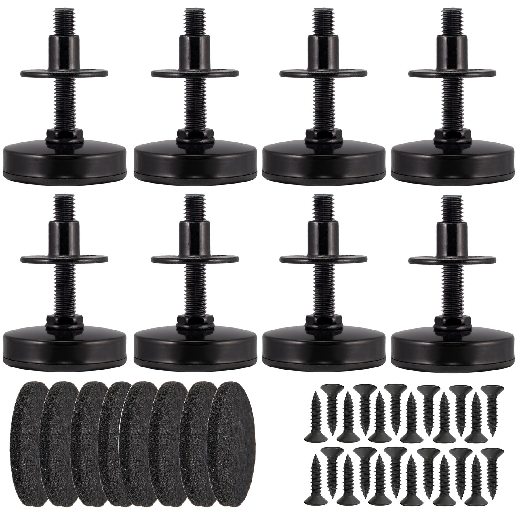NEWBYTEK 38-16 thread leveling feet with a 2-inch base for sturdy furniture leveling.