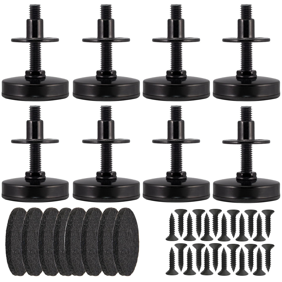 NEWBYTEK 38-16 thread leveling feet with a 2-inch base for sturdy furniture leveling.