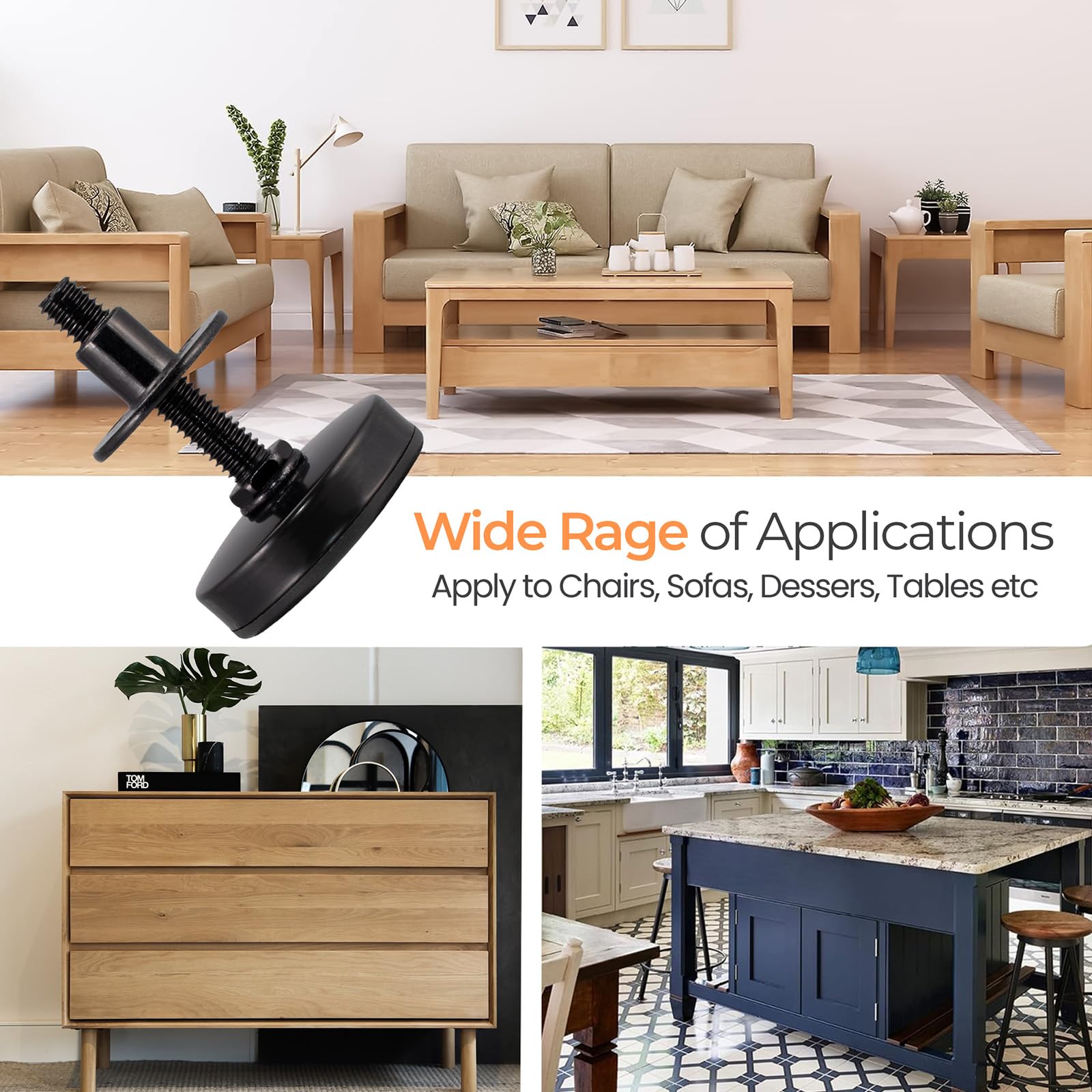 NEWBYTEK capable of supporting large furniture with up to 1600 lbs per four-piece set.