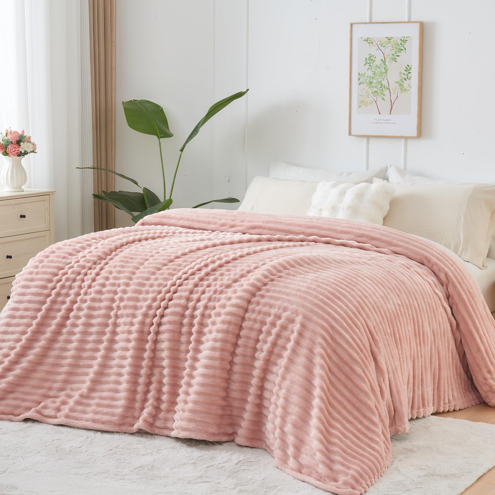 NEWCOSPLAY decor blanket pink protects furniture while adding color