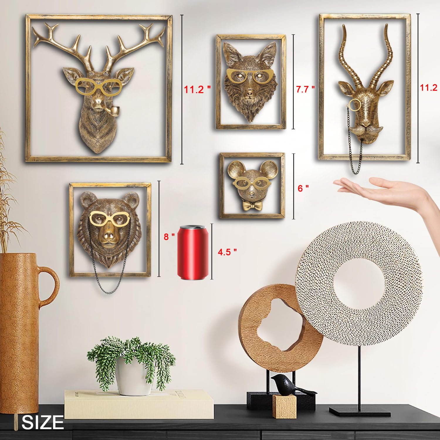 Newinhome gold wolf head wall decor complements rustic or contemporary rooms
