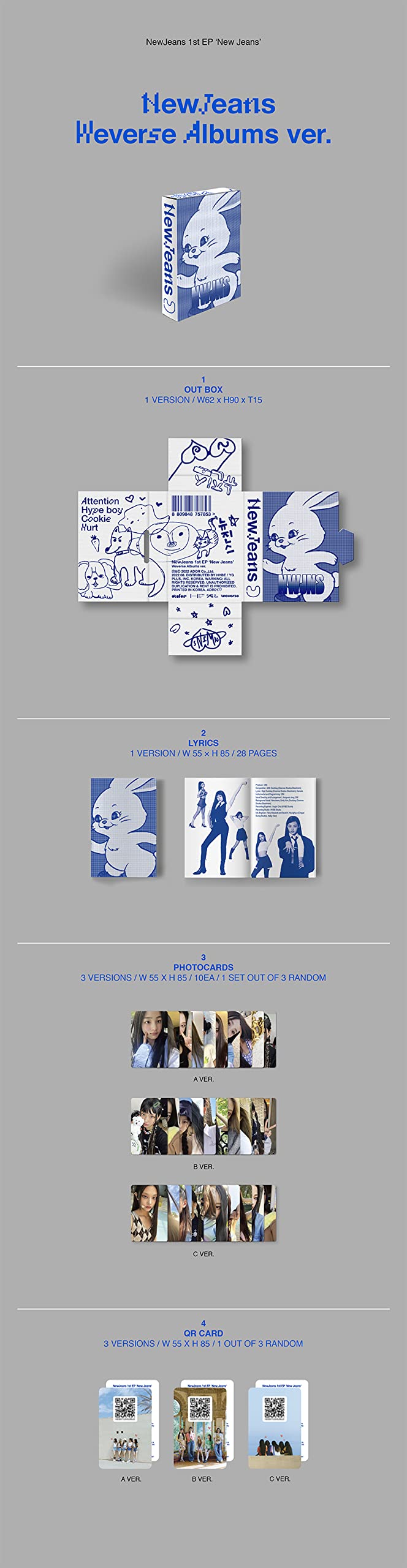 NewJeans decorative sticker set adds flair to albums.