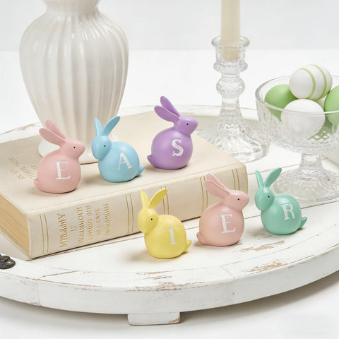 Newman House Studio spring bunny decor for tabletops and mantels.
