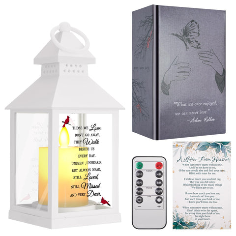 Newoh sympathy lantern white with remote for reflective memorial moments