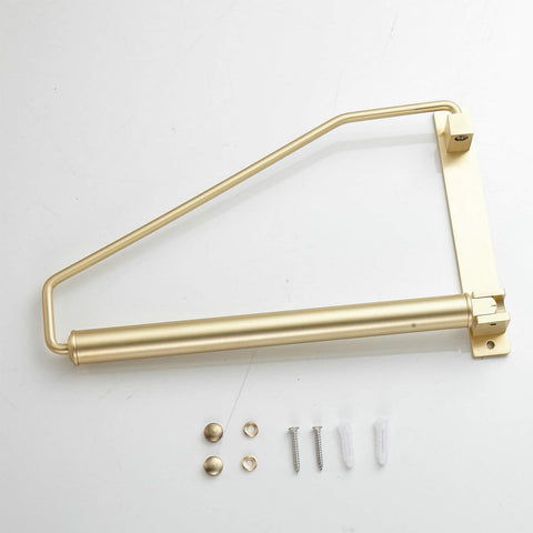 Elegant brass finish enhances closet aesthetics with subtle shine.