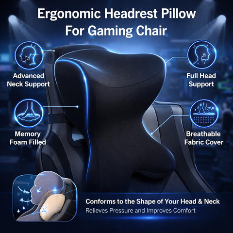 Newsty memory foam neck pillow shapes to your neck for steady comfort.