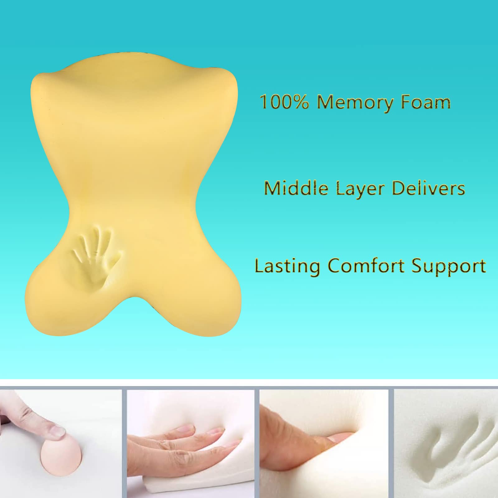 Newsty memory foam neck support helps relieve stiffness on long drives.