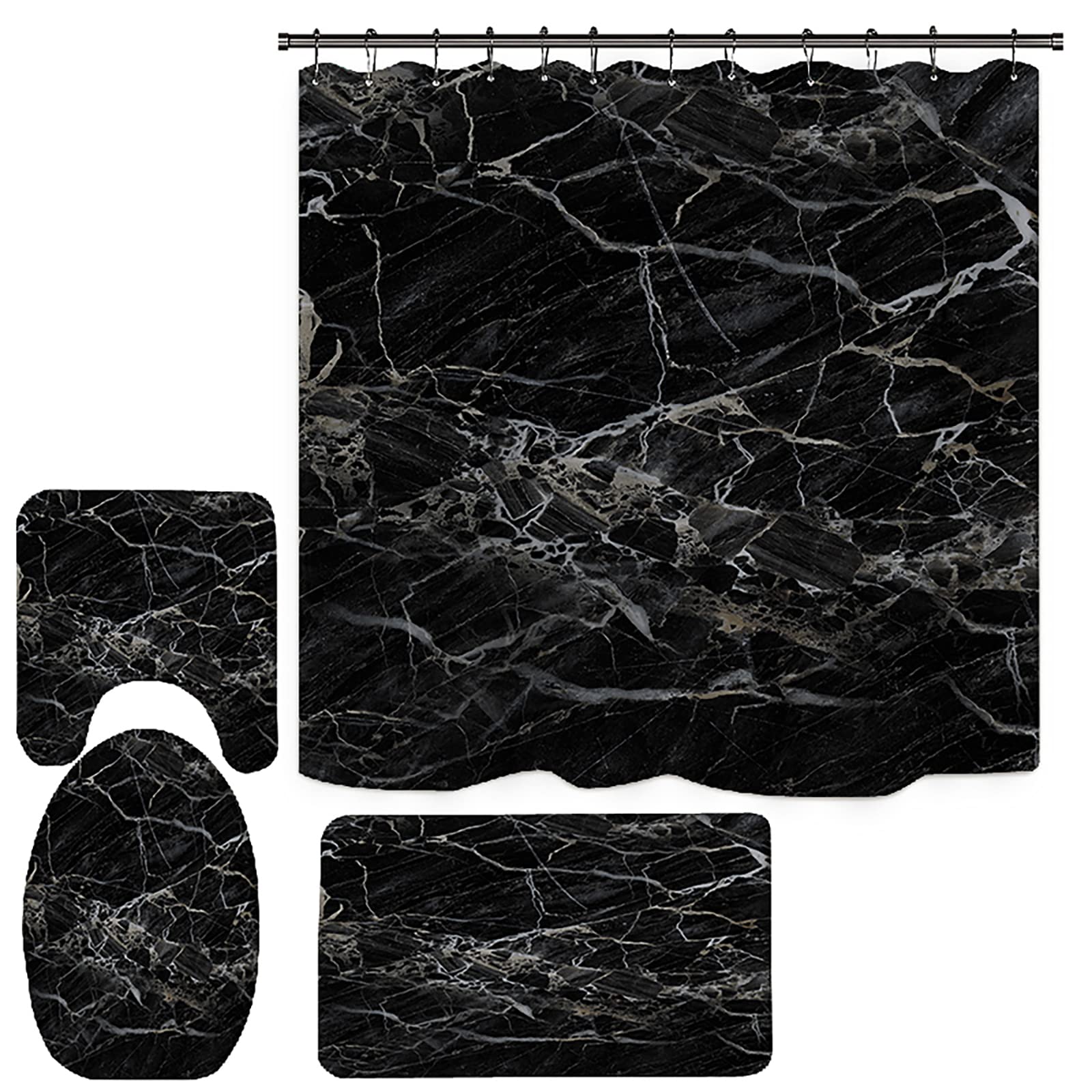 NEWSUYAA marble bathroom set shown together for a cohesive modern bath look.