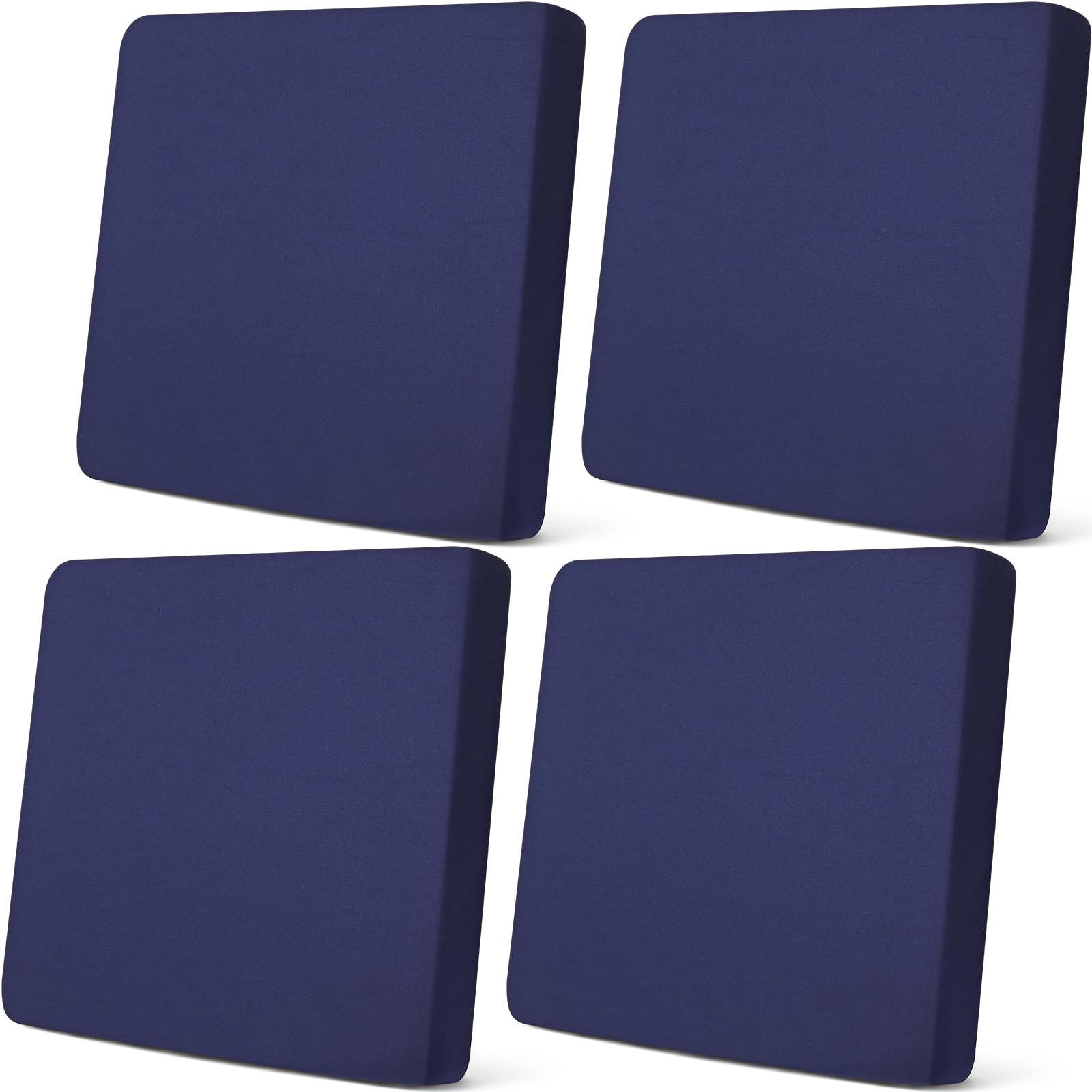 Newwiee 4-pack stretch cushion covers in navy blue for patio furniture protection