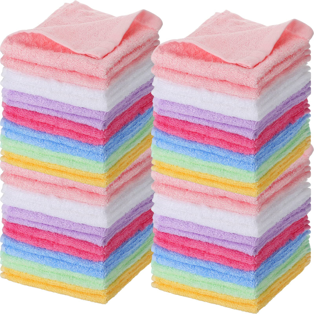 Newwiee 40-pcs wash cloths pack in multicolor assortment for daily use
