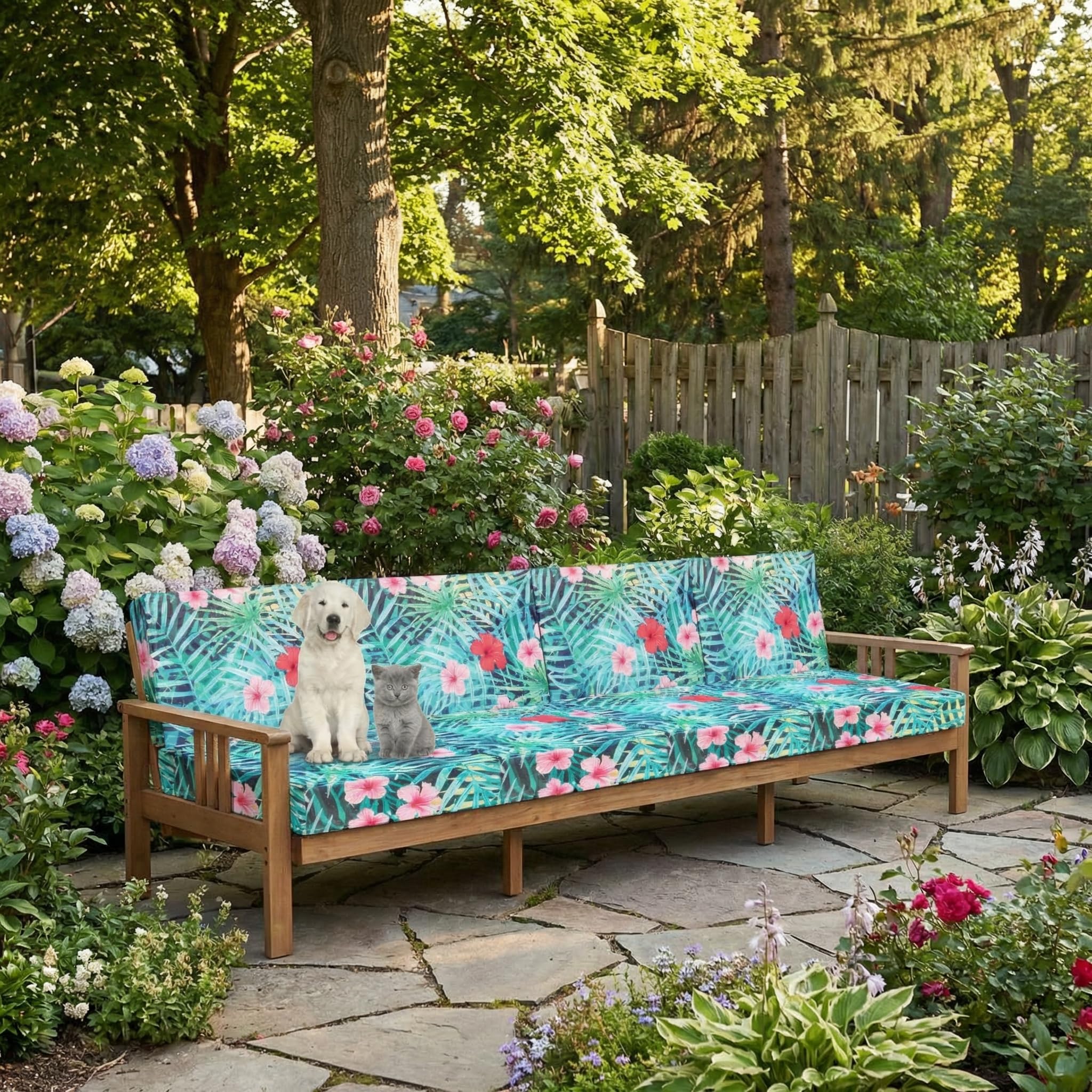 Elastic cushion slipcover from Newwiee secures cushions for quick outdoor refresh