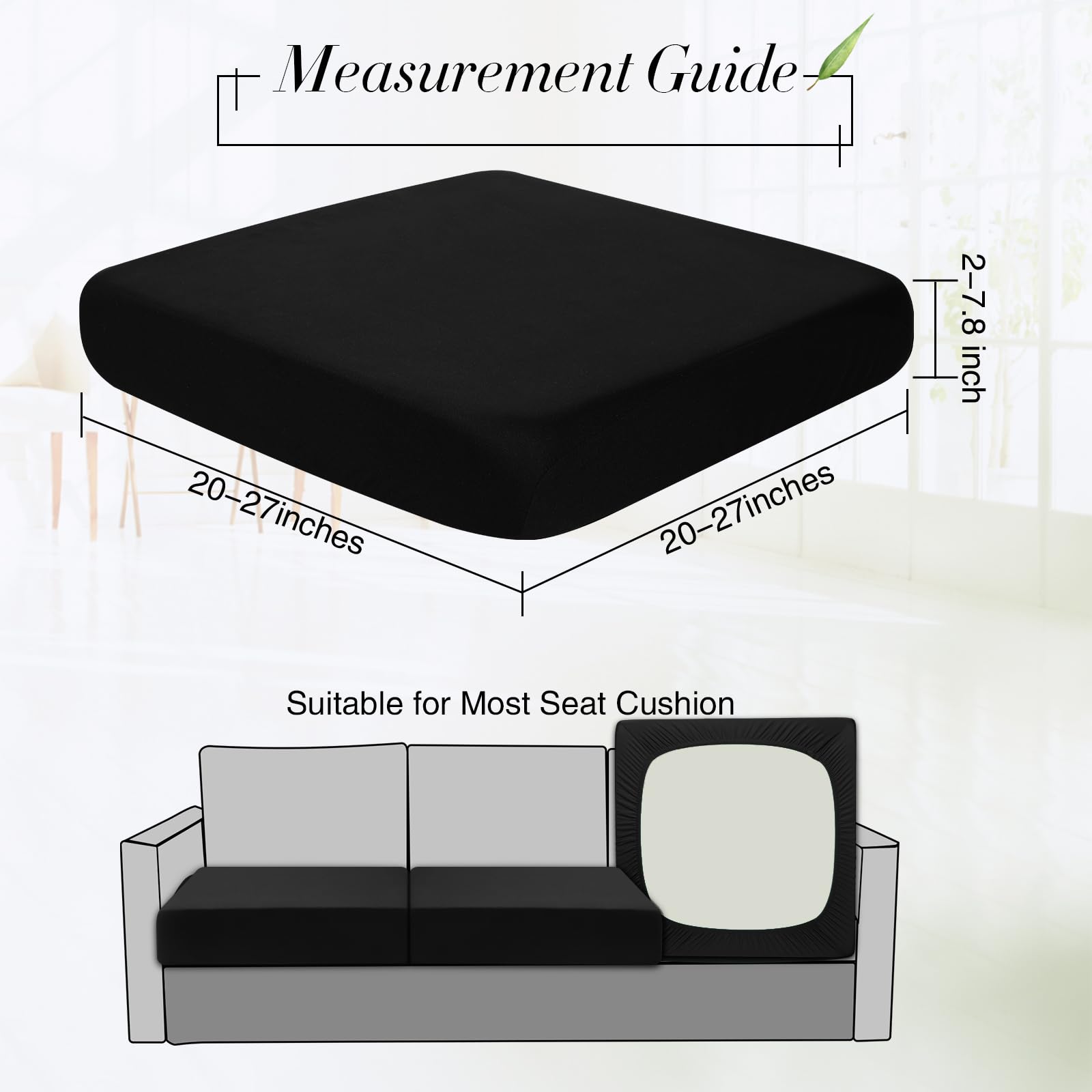 Newwiee cushion cover with non-slip bottom band keeps cushions in place