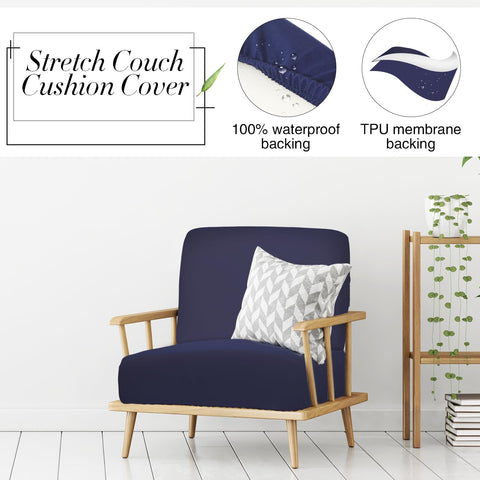 Newwiee navy blue cushion slipcovers with elastic band stay secure during daily use