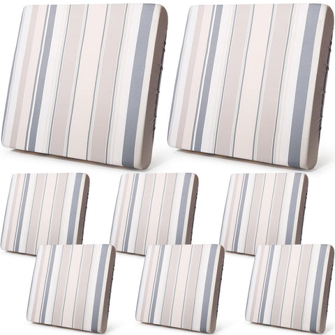 Newwiee patio stretch sofa cushion cover showing snug fit on standard cushions