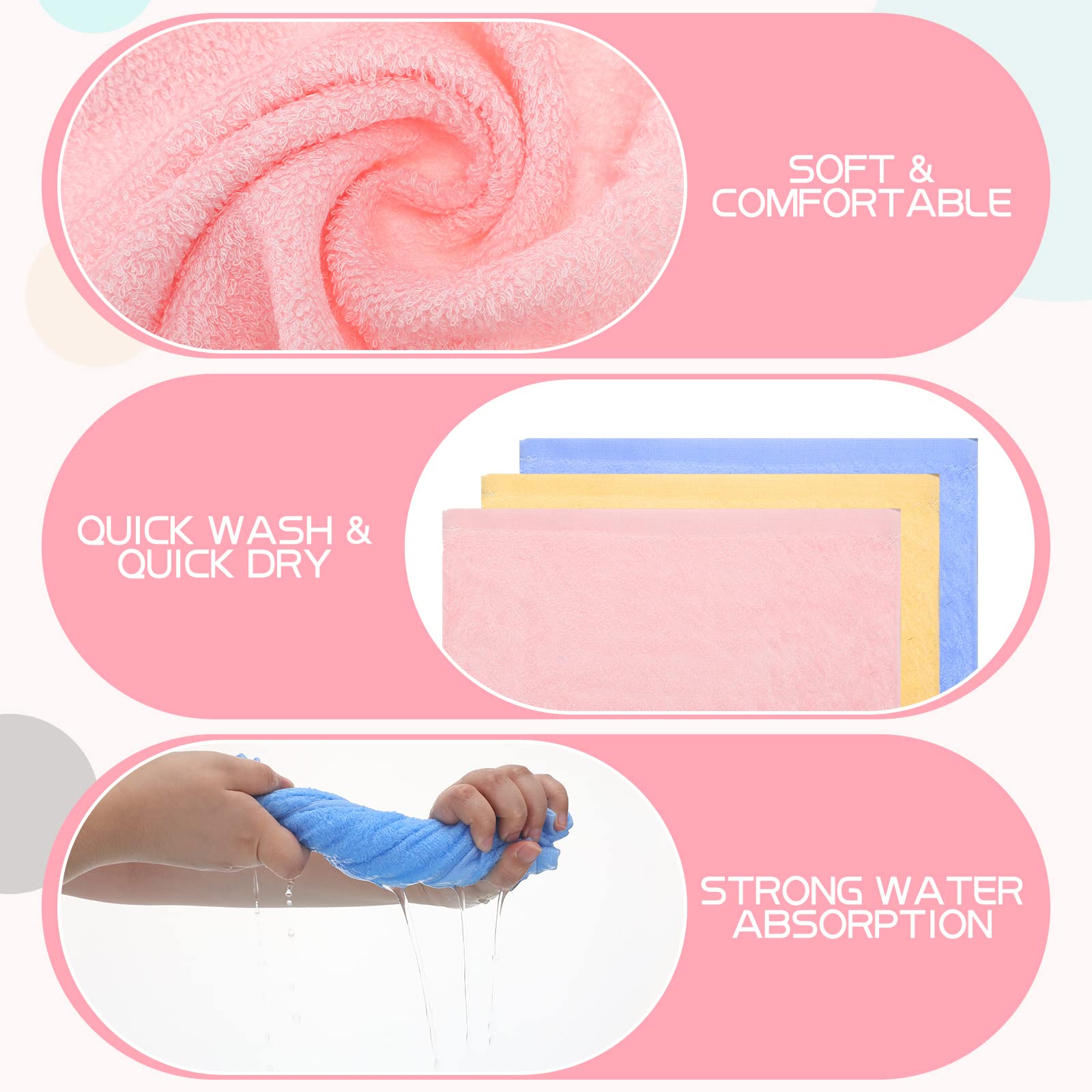 Newwiee wash cloths color mix display with versatile color choices