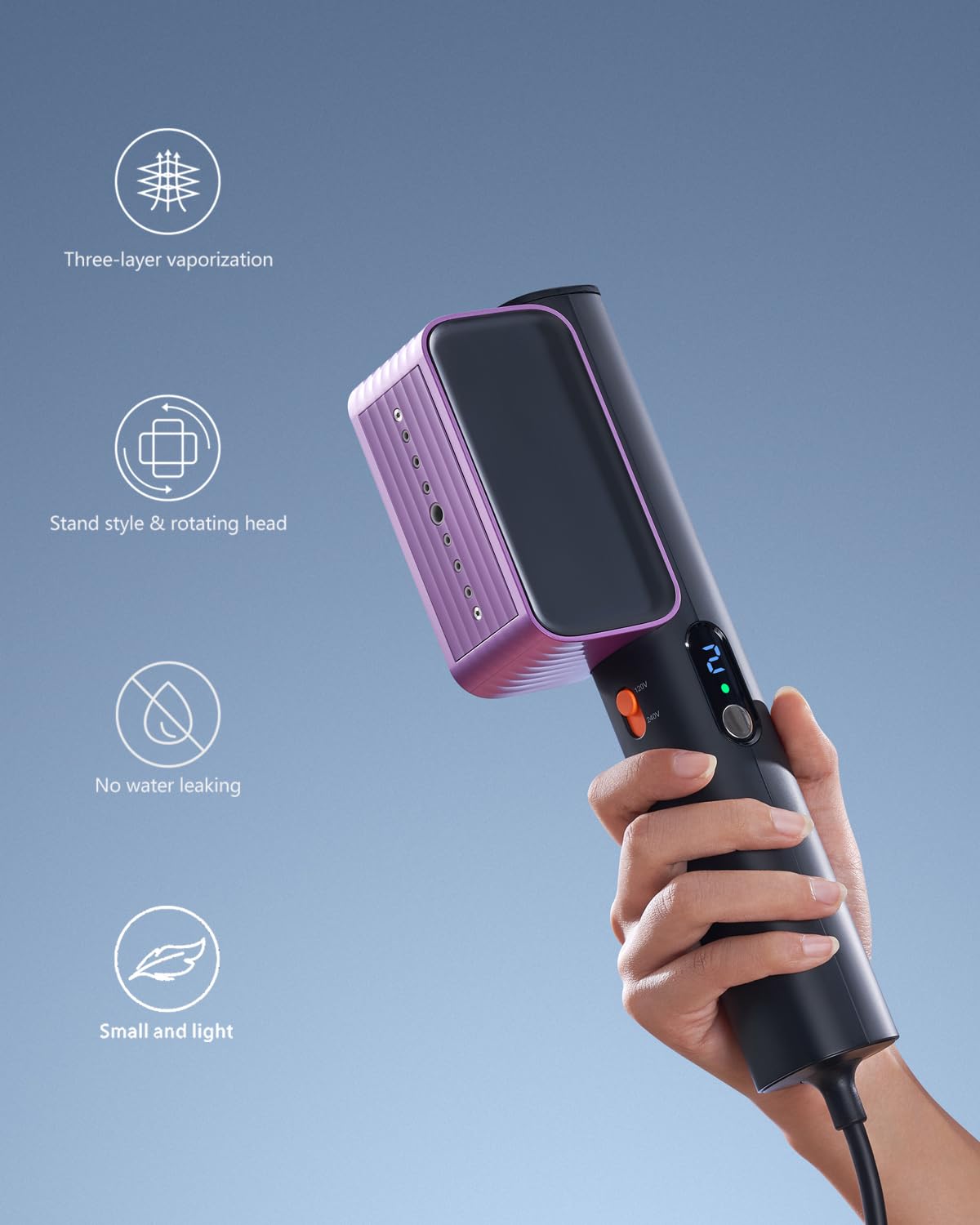 Nexdoo G7 lightweight 1-pound steamer fits easily in a carry-on.