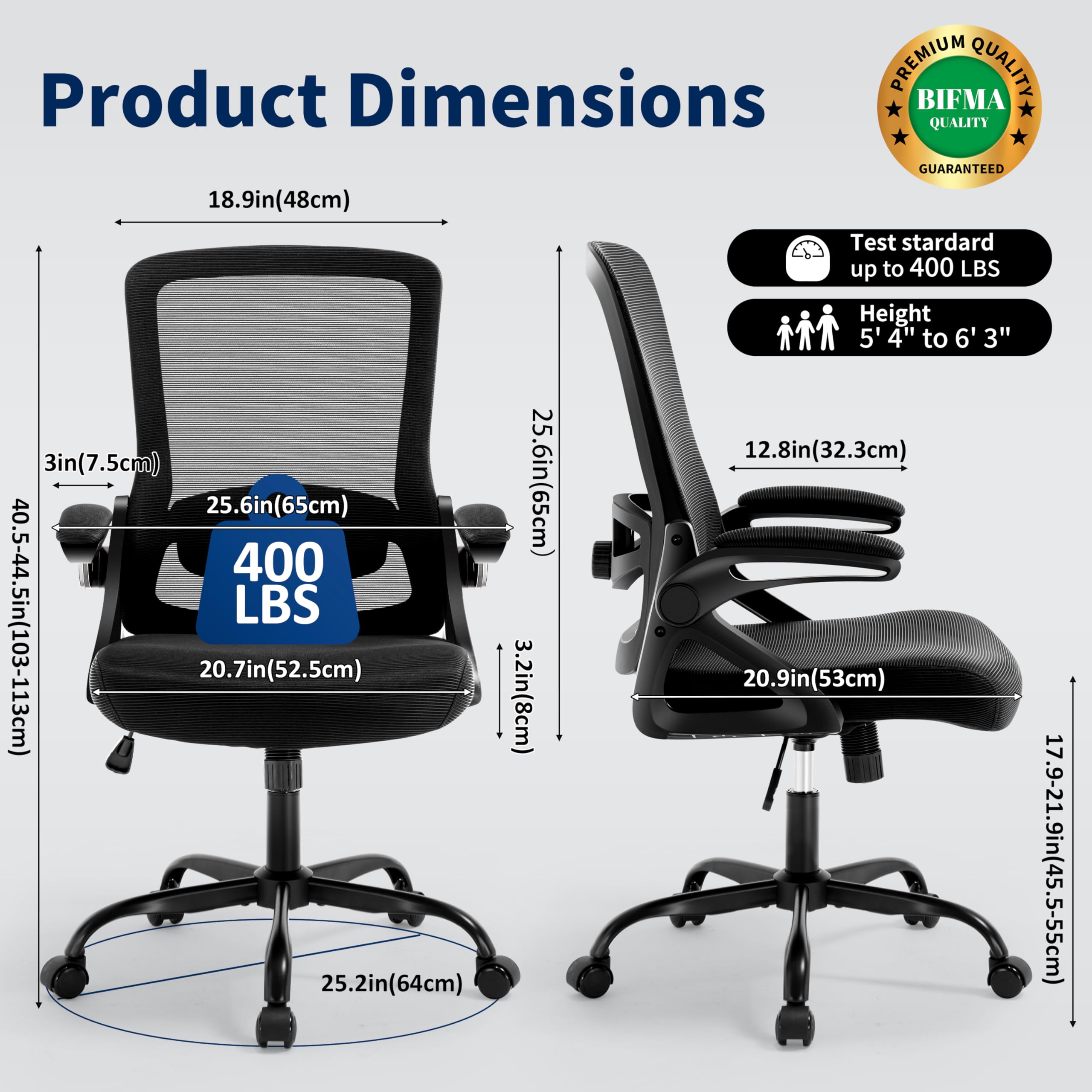 Nexthro ergonomic chair lumbar adjustment demonstrates forward/backward and up/down range.