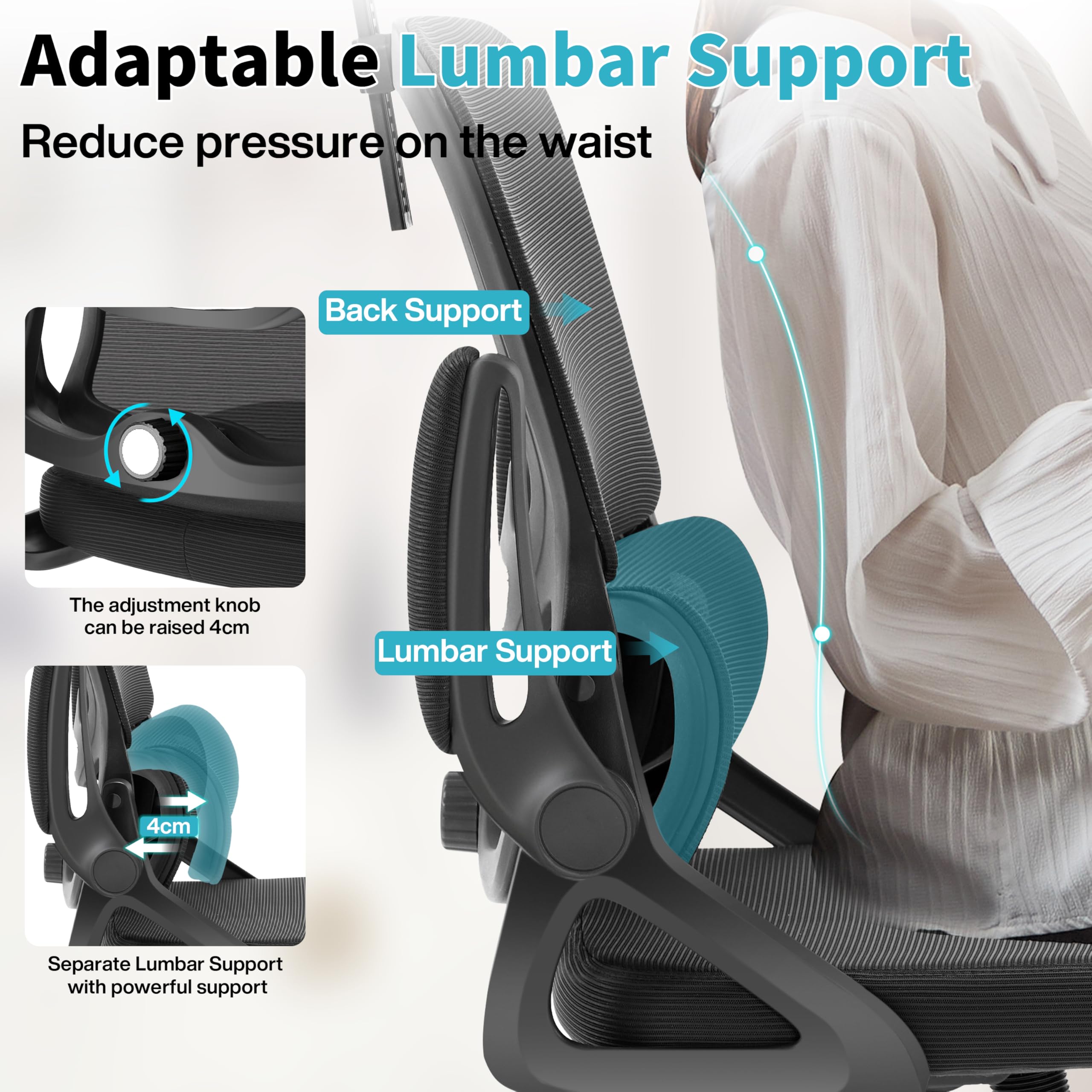 Nexthro ergonomic chair flip-up arms provide flexible seating options
