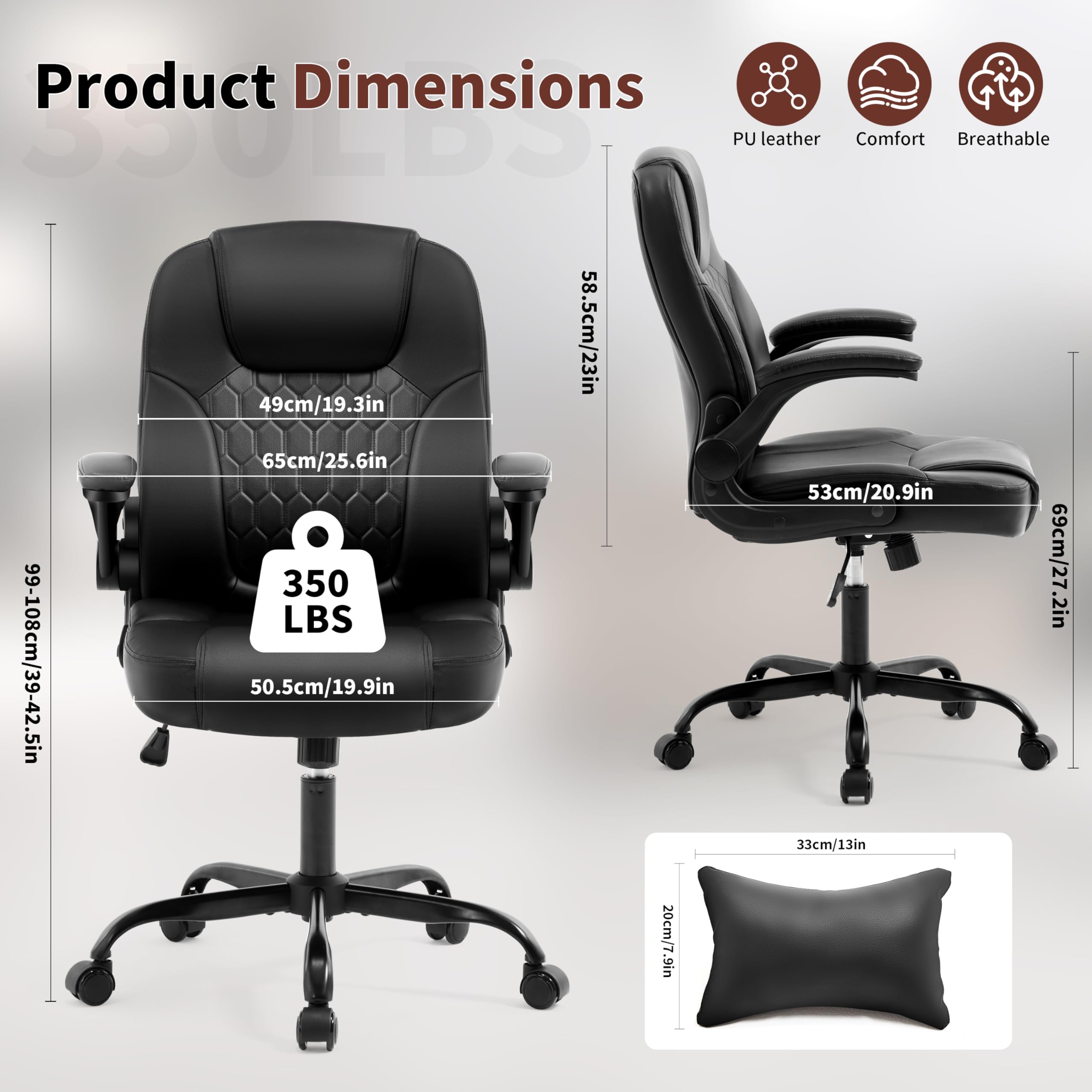 Nexthro curved backrest with padded support for long work sessions