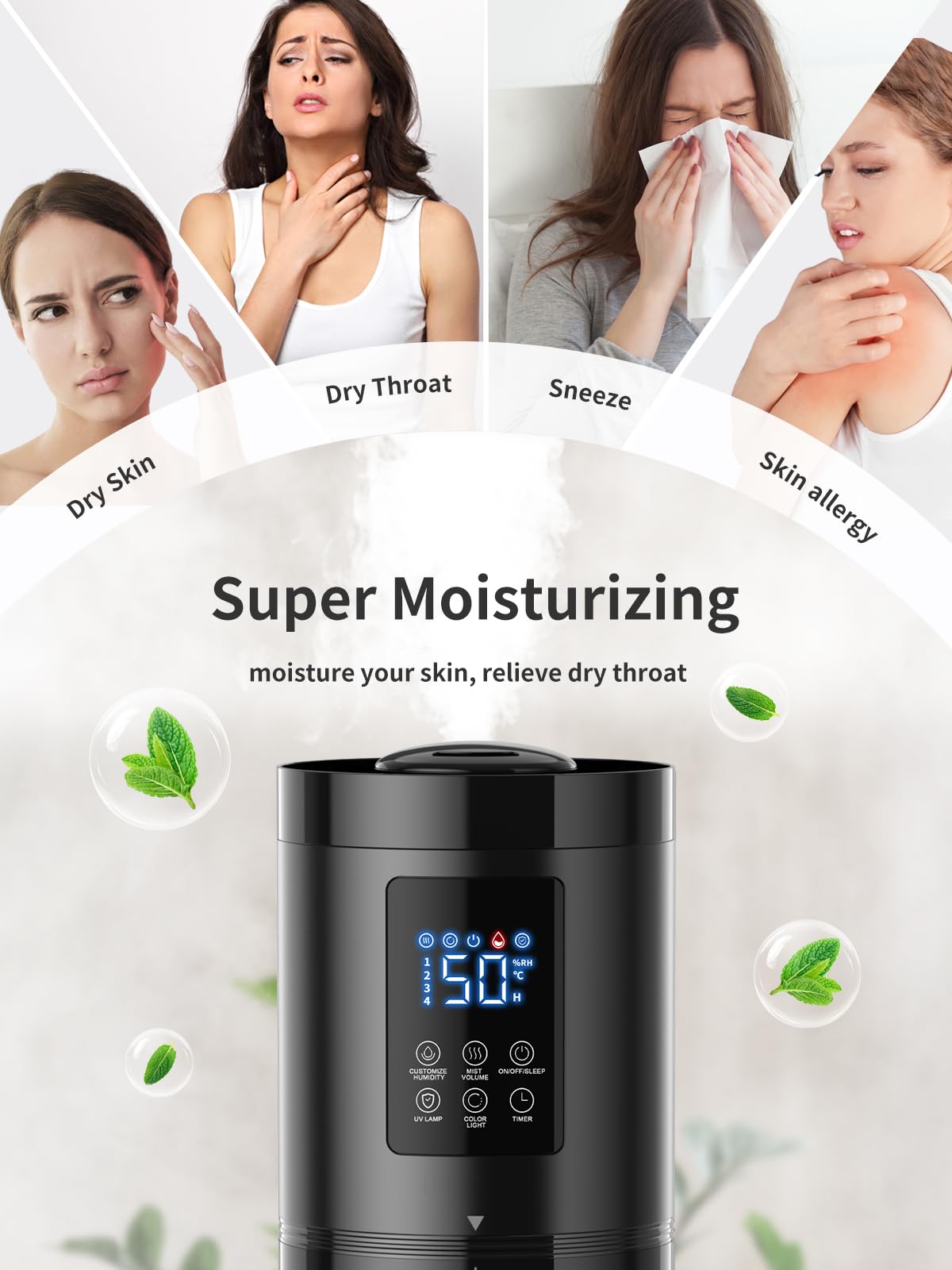 Nexva 8L humidifier includes an essential oil tray for aromatherapy diffusion.