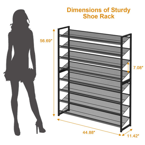 NEYCIL black metal shoe rack suited for closets and hallways