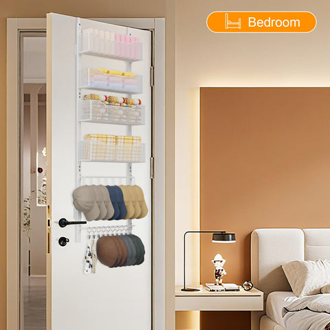 NEYCIL door organizer baskets close-up highlights adjustable storage compartments.