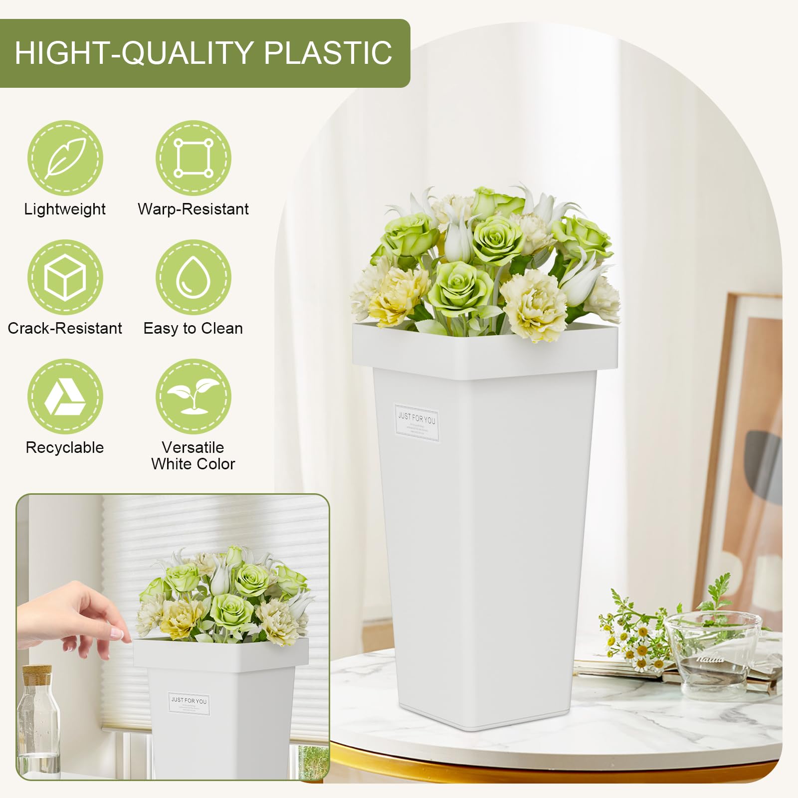 NEYCIL Flower Buckets durable plastic stay sturdy for daily use and events.