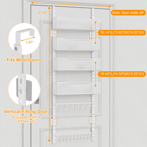 NEYCIL hat rack behind-door view demonstrates eight-hat hanging and shape preservation.