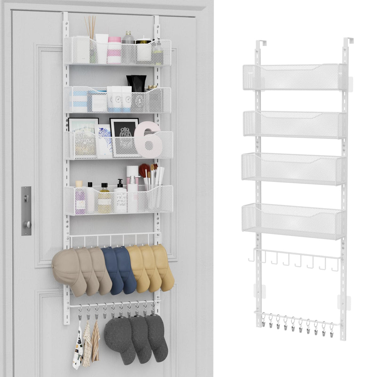NEYCIL over-the-door organizer front view shows space-saving entryway storage.