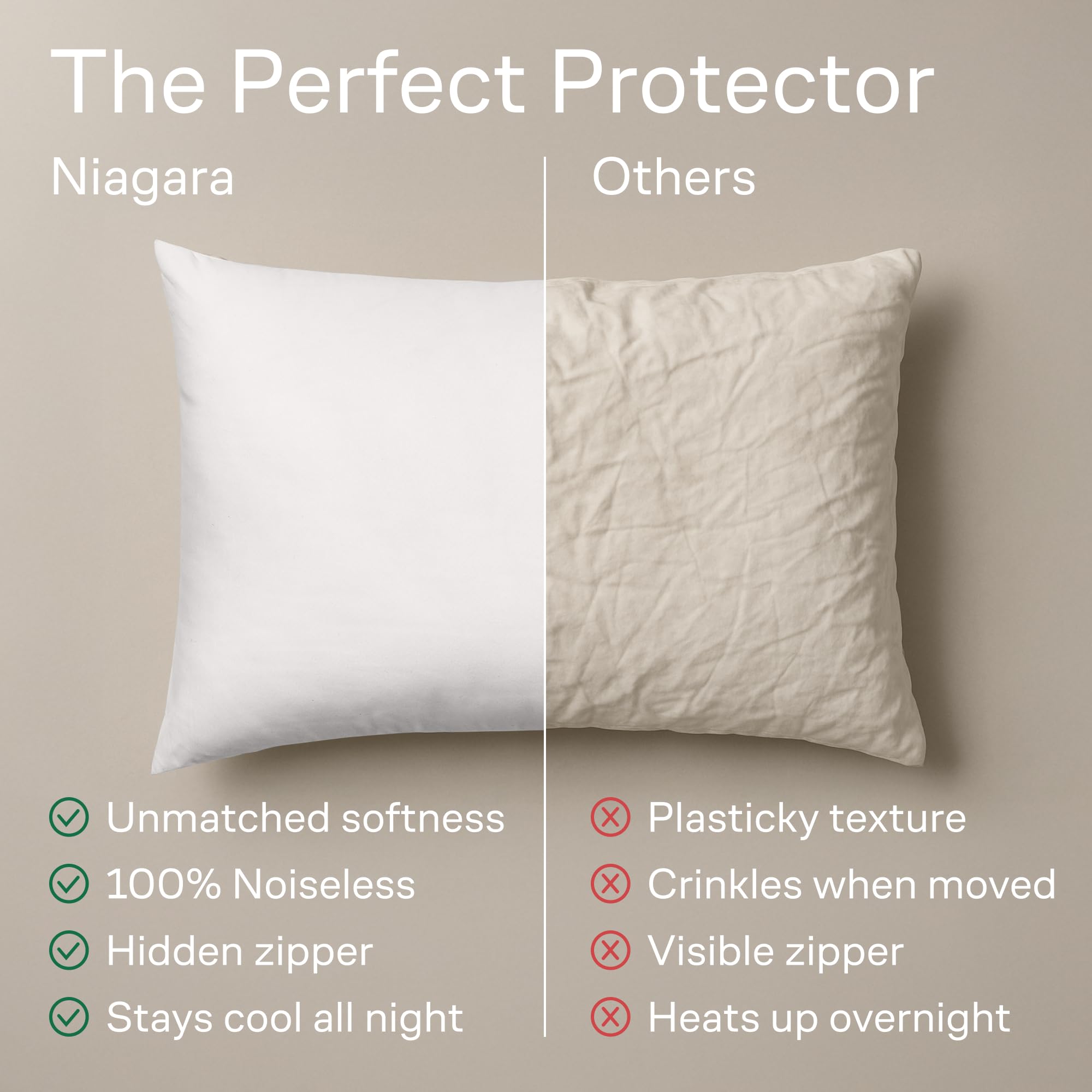 Niagara queen-size pillow covers prevent stains during daily use.