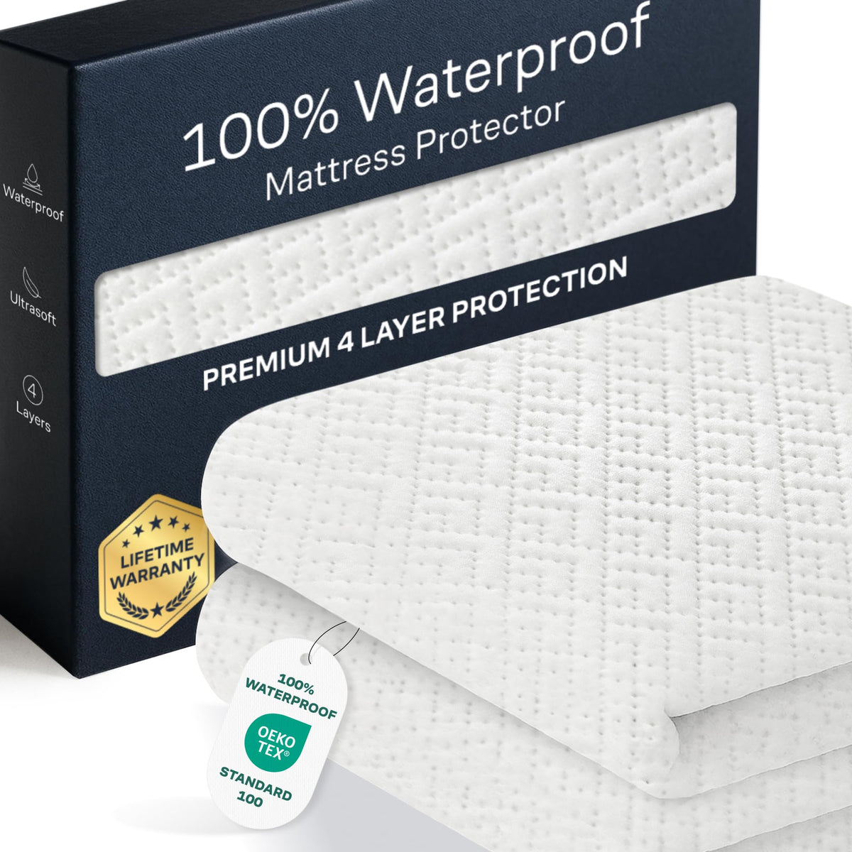 Niagara Sleep Solution bamboo mattress protector full-size waterproof guards against spills.