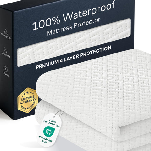 Niagara Sleep Solution bamboo mattress protector full-size waterproof guards against spills.