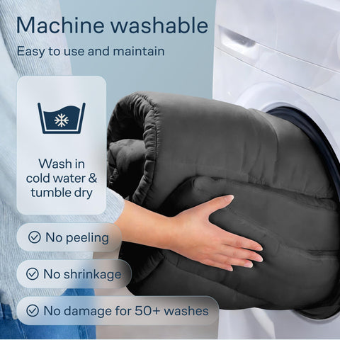 Niagara Sleep Solution cloud-like king topper uses 610 GSM fiber fill for plush support.