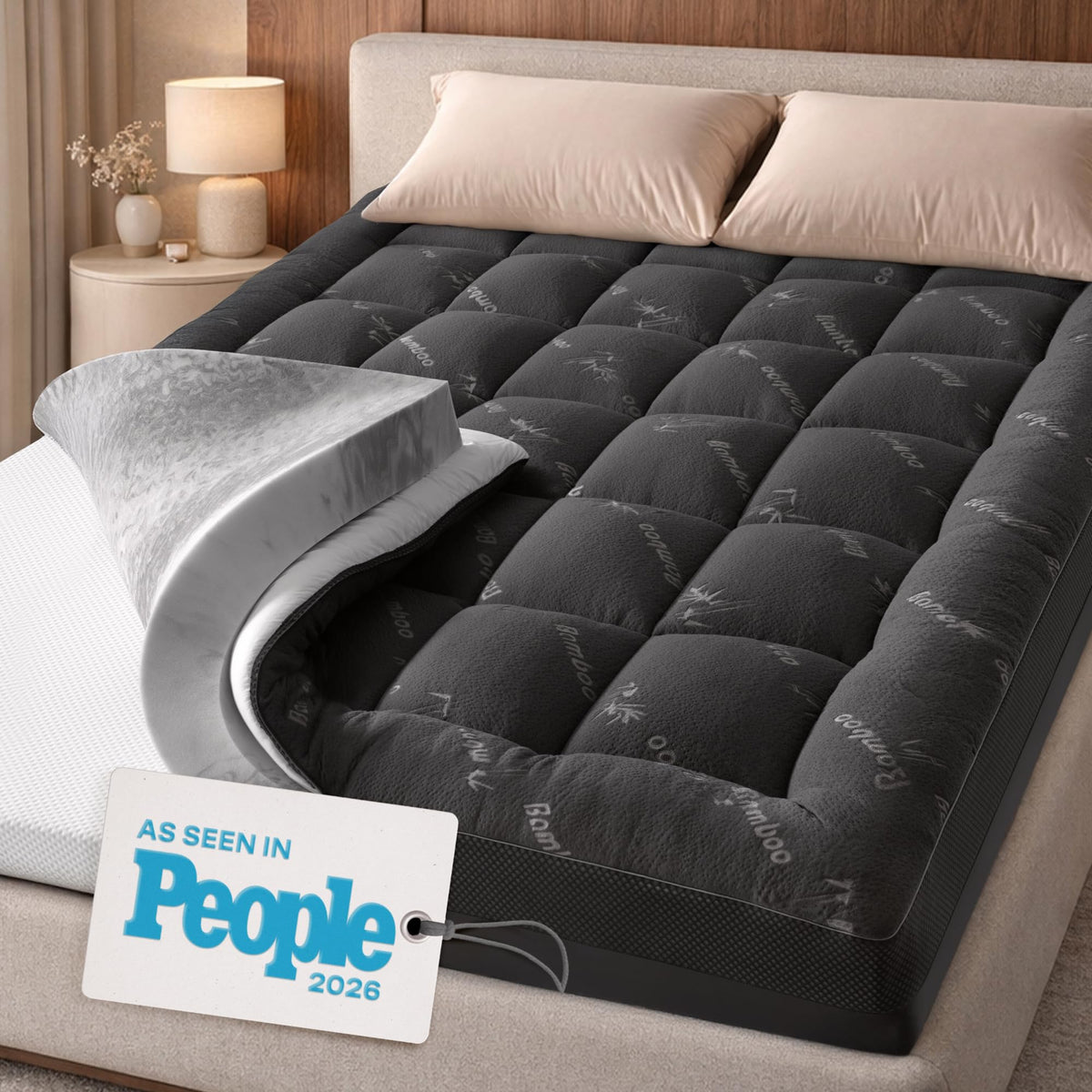 Niagara Sleep Solution dual-layer king topper with memory foam for added comfort and support