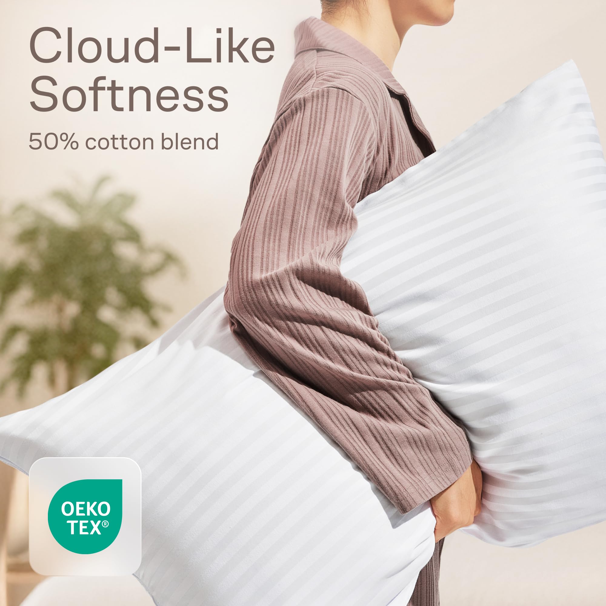 Niagara Sleep Solution hidden zipper pillow protector with auto-locking slider blocks dust.