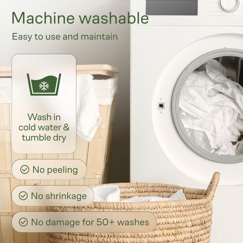 Niagara Sleep Solution machine-washable topper offers easy care.