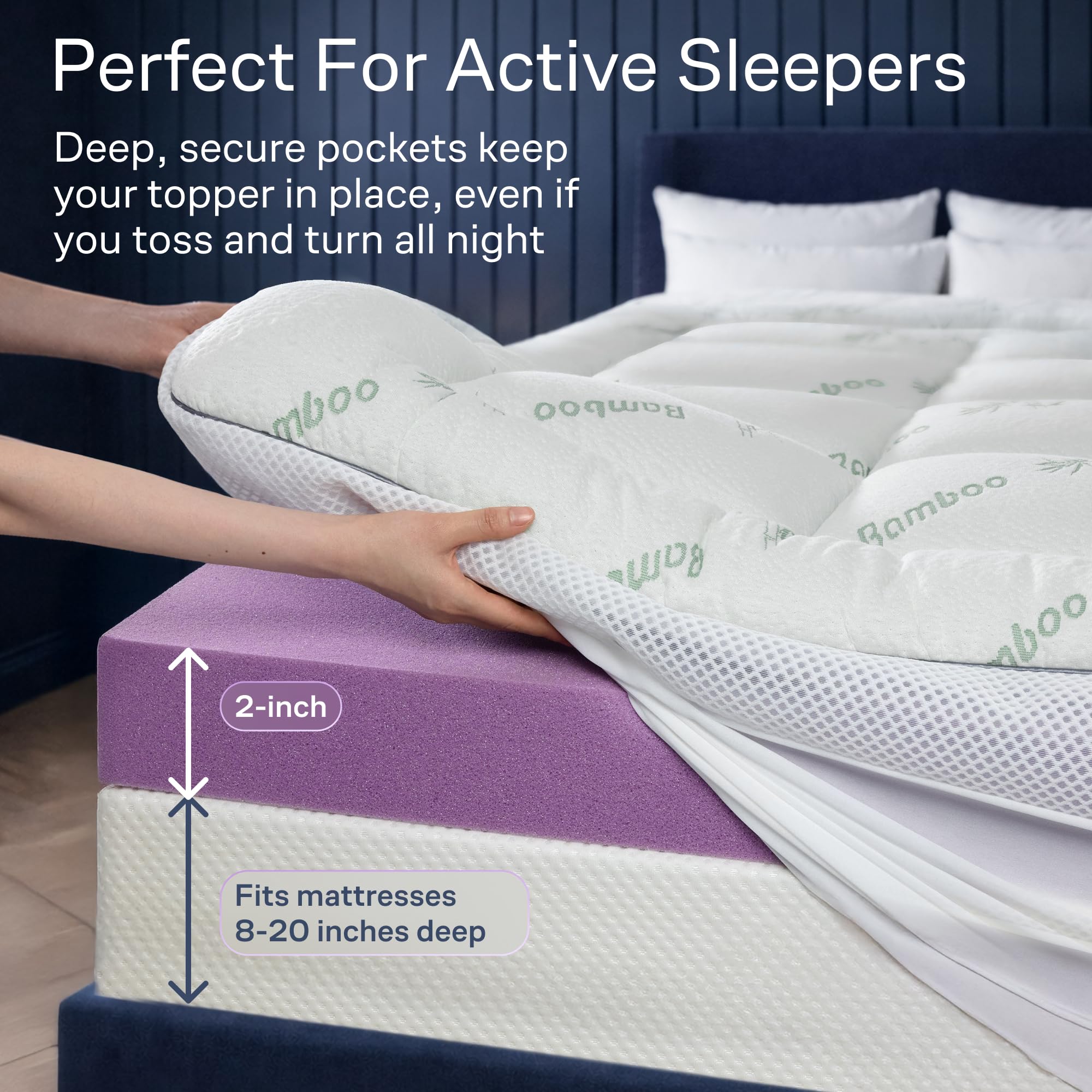 Niagara Sleep Solution plush top layer enhances comfort on firm mattresses.