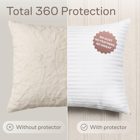 Niagara Sleep Solution soft fabric pillow protector keeps pillow quiet and comfortable.