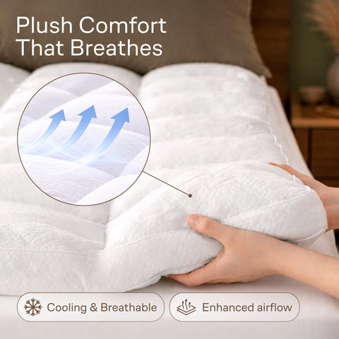 Durable stitching reinforces long-lasting loft.