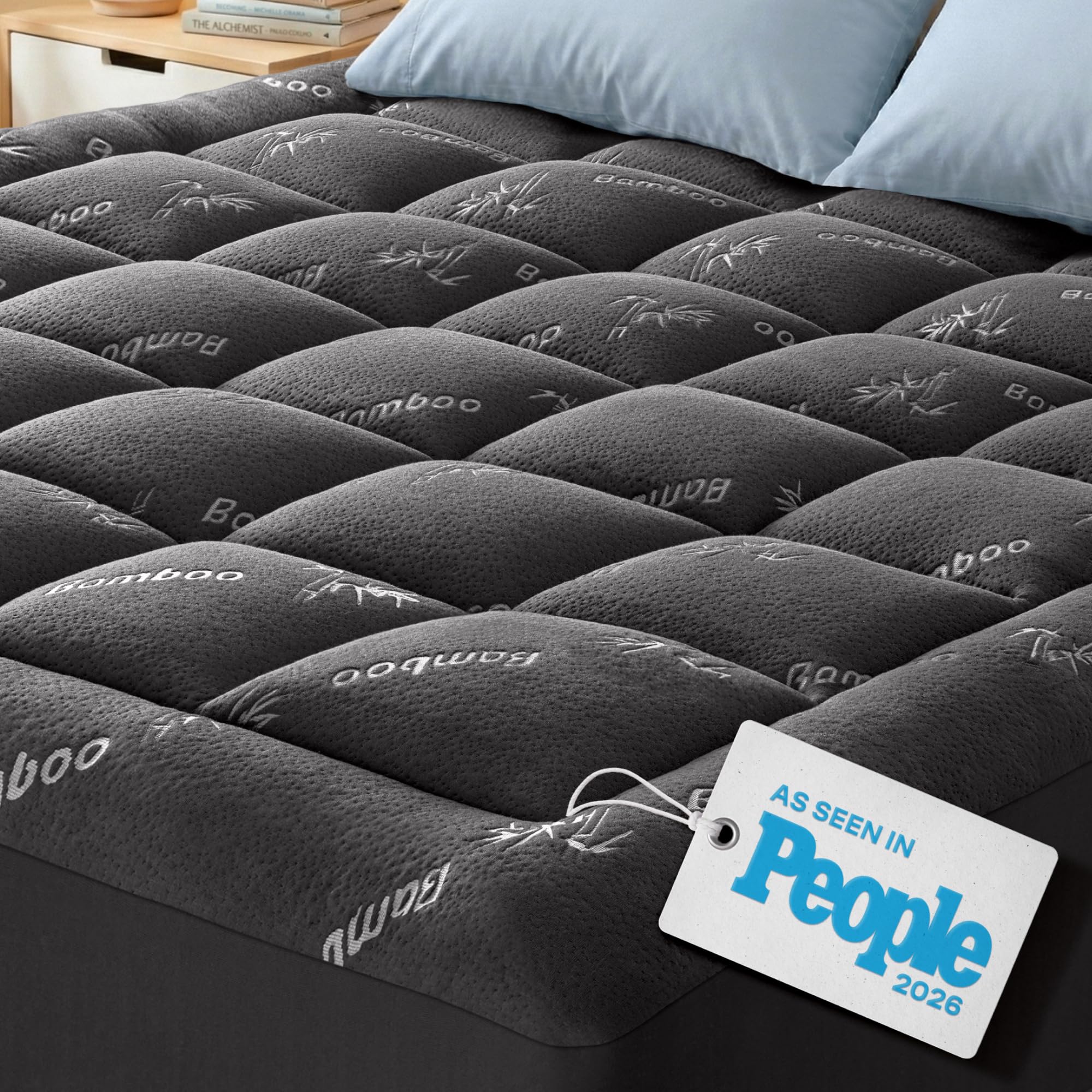 Niagara Sleep Solution Ultra Soft King Topper fitted on bed for plush nightly comfort.