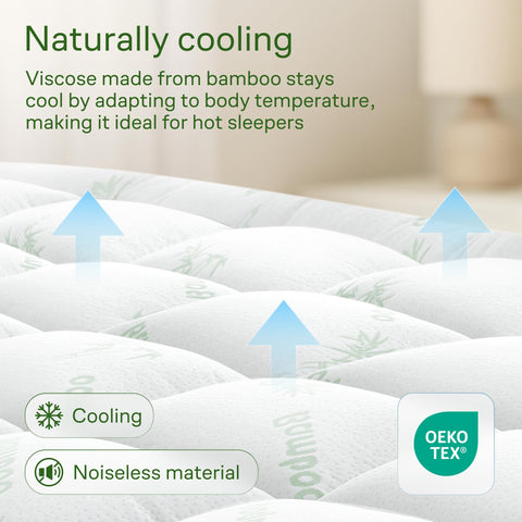 Niagara Sleep Solution Ultra Soft Topper fabric closeup shows bamboo texture