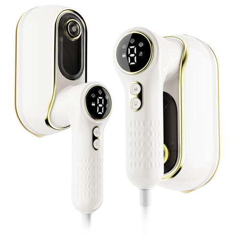 NIASSO portable travel steamer front view showing compact design for quick wrinkle removal.