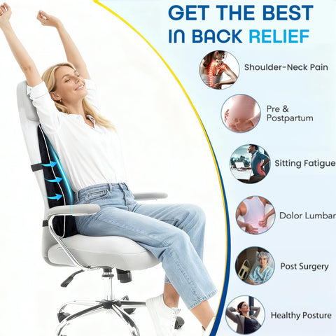 Niceeday lumbar pillow with adjustable straps fits most chairs