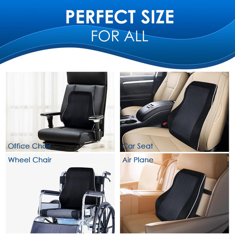 Niceeday gel lumbar support pillow adjustable strap stays in place on chairs or car seats