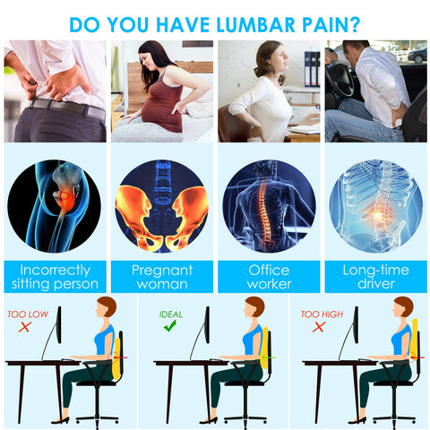 Niceeday lumbar support pillow side profile showing ergonomic contour