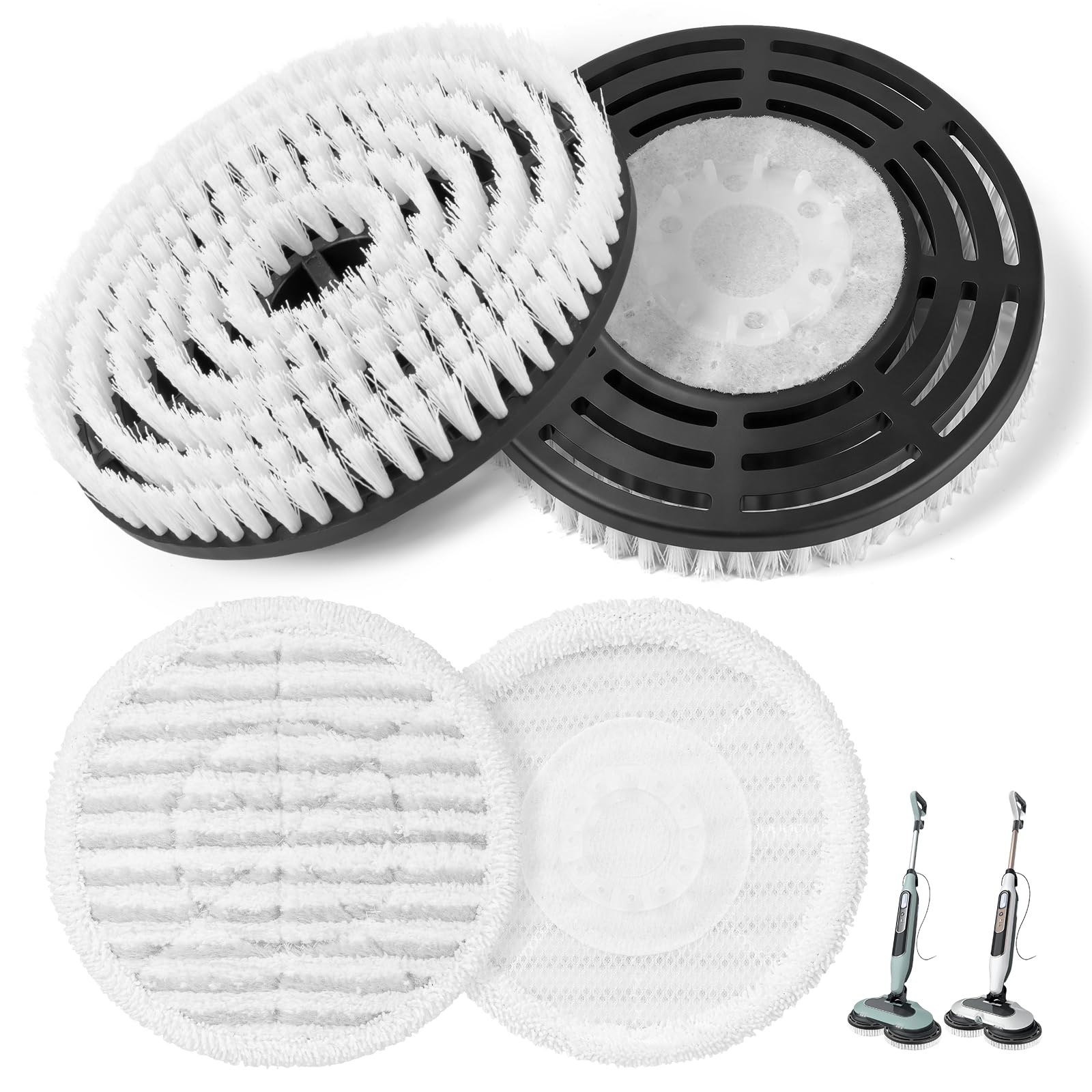 Nicemiya steam mop brush heads with stiff bristles for tough grime.