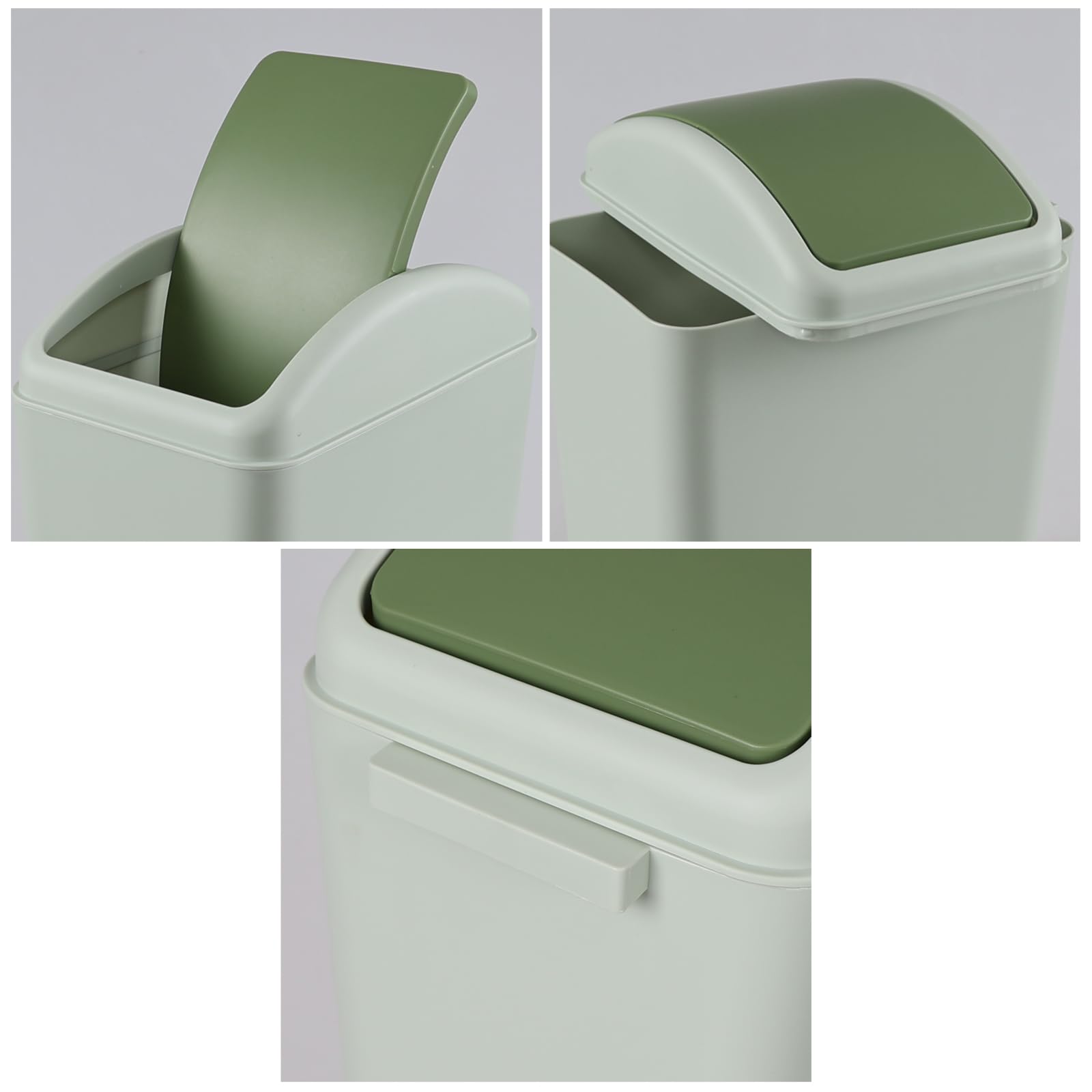 Nicesh durable-plastic trash can withstands daily use with minimal wear.